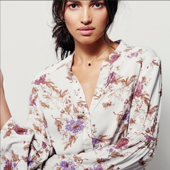 Free People Easy Girl Printed Top - Picture 3 of 7